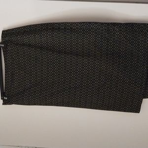 Women's two-piece black metallic gold patterned suit